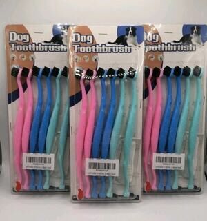 3 Pks Of 6 Dog Toothbrush Dual Heads Dental Hygiene Brushes Soft Flexible